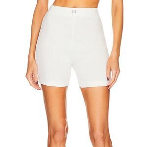 NWOT HELSA Organic Heavy Rib Biker Shorts in White